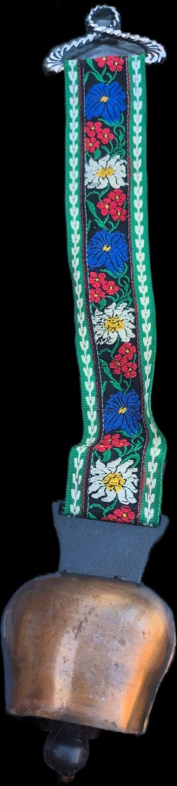 Koeienbel met geborduurde band, ca. 12 cm, Ophalen of Verzenden