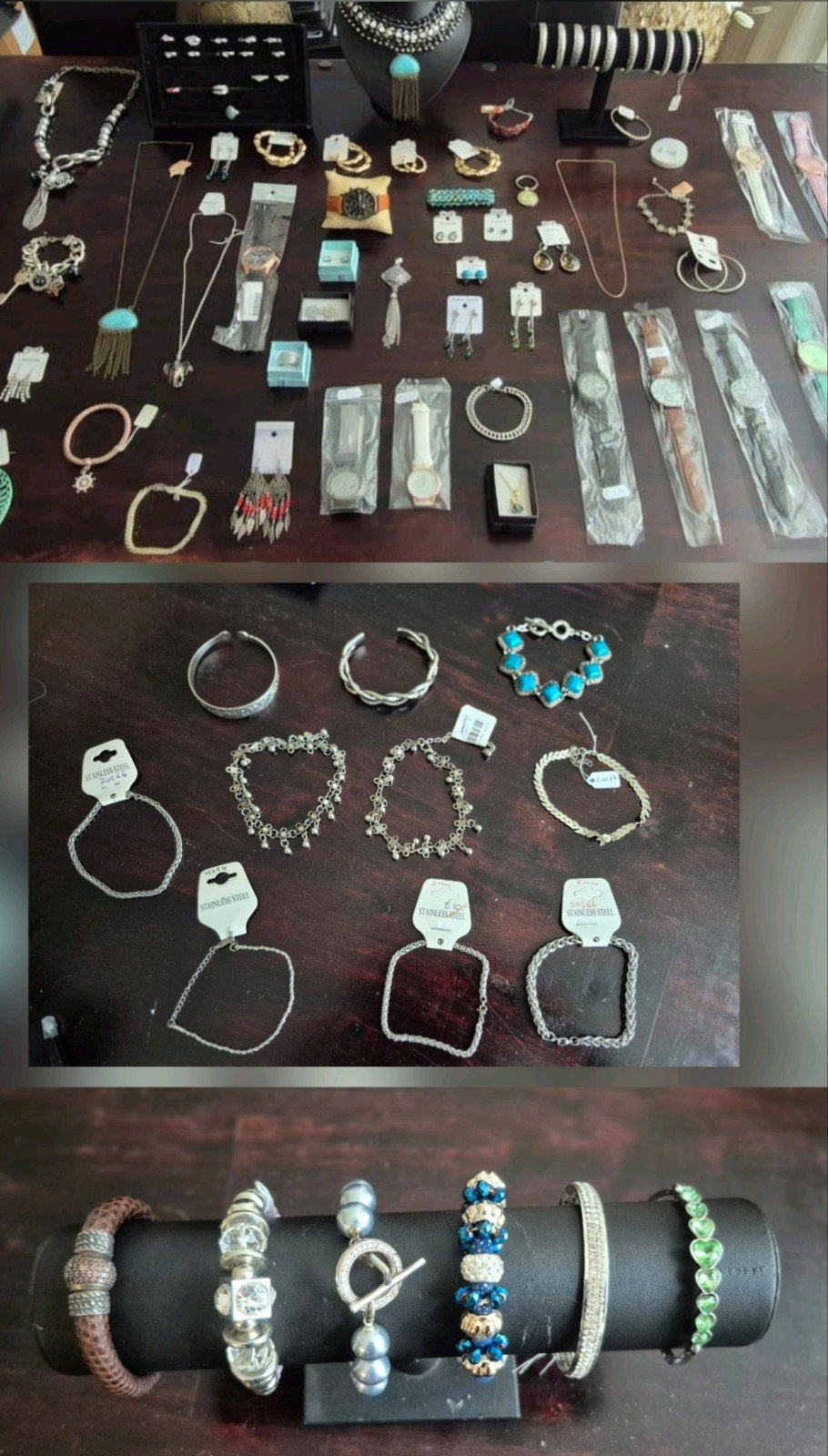 Partij nieuwe sieraden + horloges incl displays 95 stuks, Ophalen of Verzenden, Nieuw