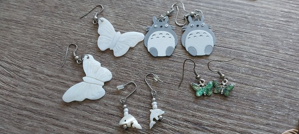 Diverse Oorbellen Set: Vlinders, Totoro & Dolfijnen, Overige materialen, Hangers, Overige kleuren, Ophalen of Verzenden