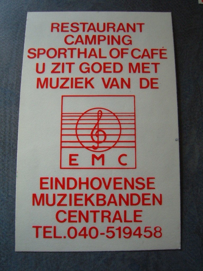 sticker transparant EMC ehv muziekbanden centrale muziek, Ophalen, Zo goed als nieuw