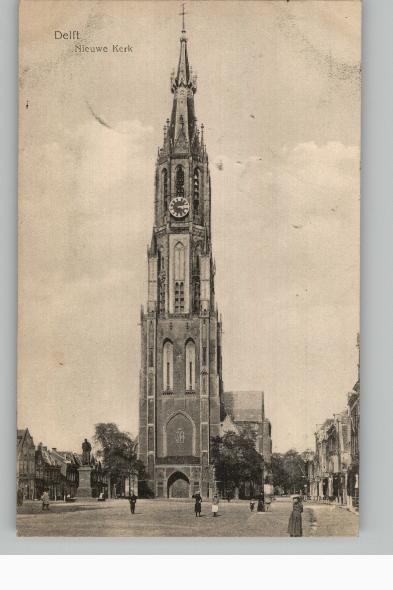 Delft Nieuwe Kerk militair st 1918, Ophalen of Verzenden, Voor 1920, Gelopen, Zuid-Holland