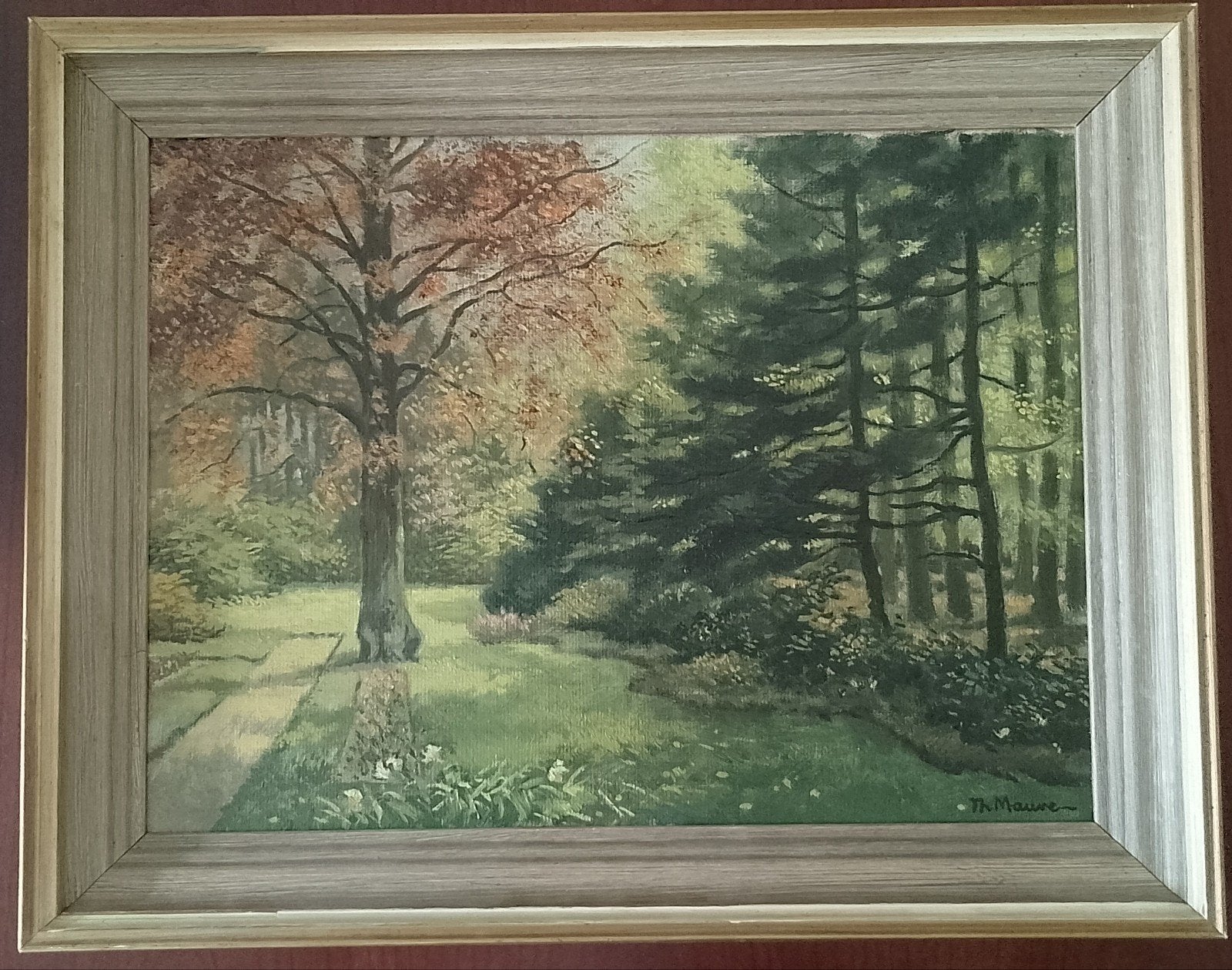 Olieverf Thijs Mauve 'Rustieke tuin', Antiek en Kunst, Doek, Impressionistisch, Ophalen of Verzenden, Landschap