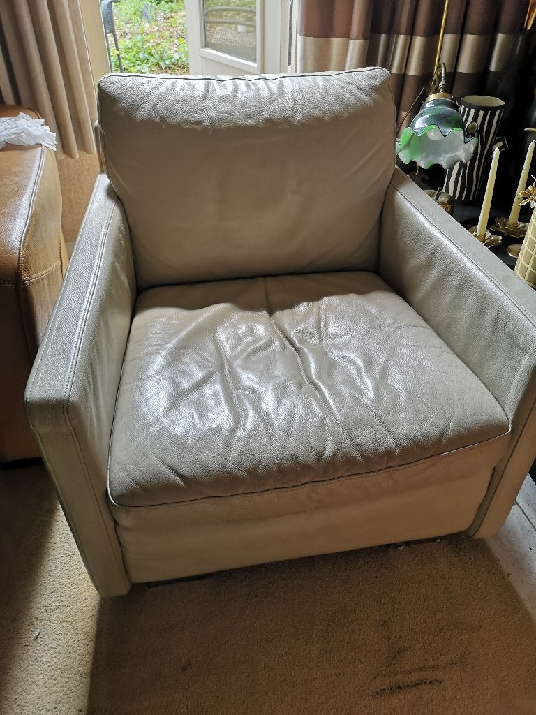 2 Fauteuils merk W. Schillig, Ophalen, Gebruikt, Leer, 50 tot 75 cm