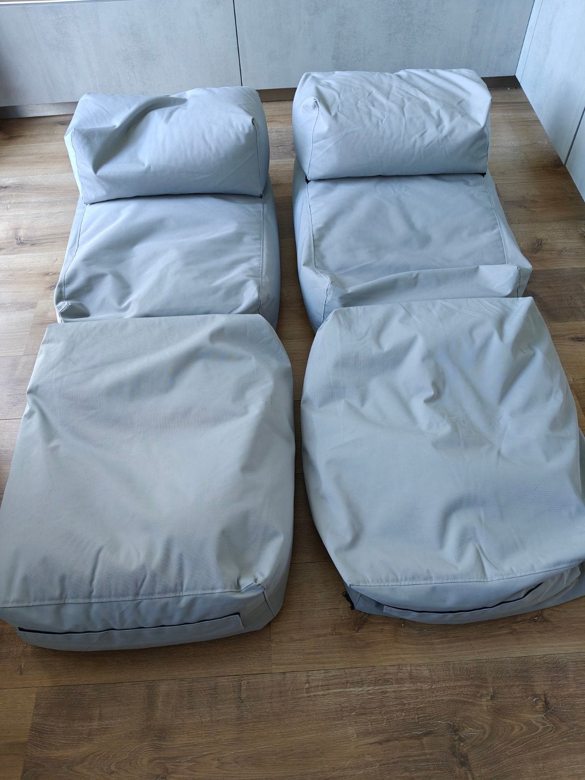 Outbag Zitzakstoelen - Set van 2 - Grijs, Ophalen, Zo goed als nieuw, Grijs, Zitzakstoel