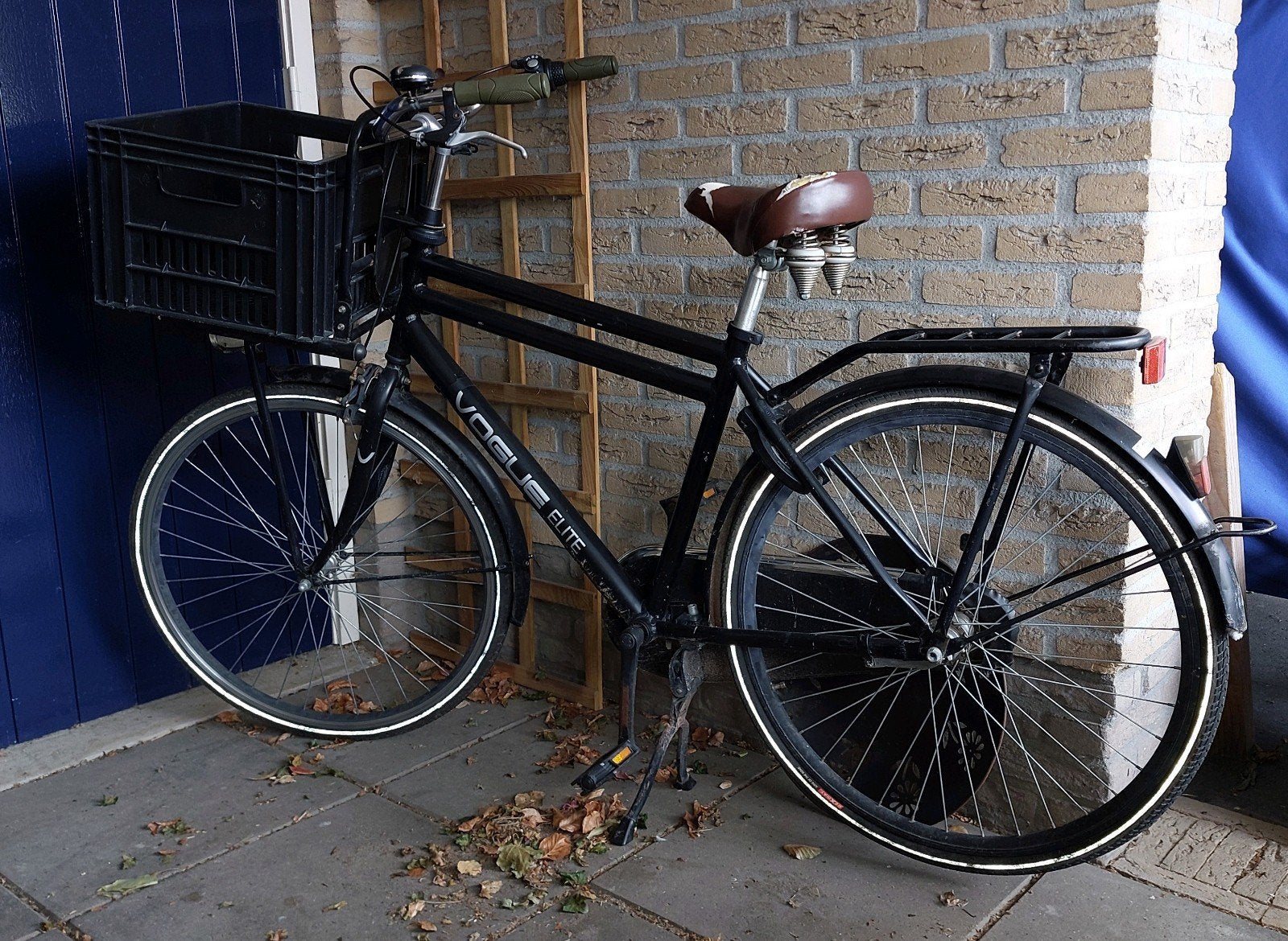 Vogue Elite Transportfiets met krat - Zwart, Fietsen en Brommers, Fietsen | Dames | Damesfietsen, Terugtraprem, Gebruikt, Versnellingen