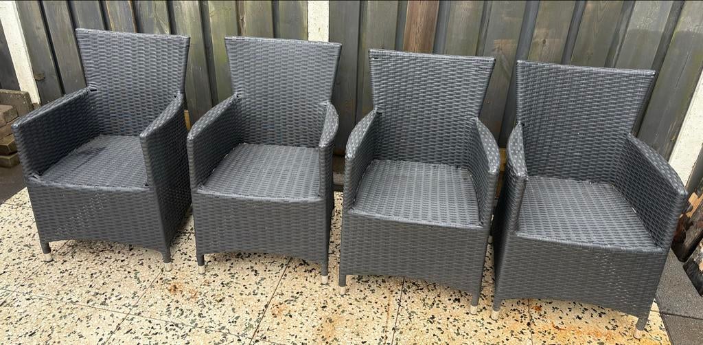 Tuinstoelen met kussens, Ophalen, Gebruikt, Wicker