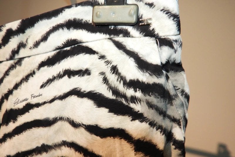 Elisabetta Franchi tijger zebra print merk in de stof IT 42/, Wit, Zo goed als nieuw, Maat 36 (S), Lang
