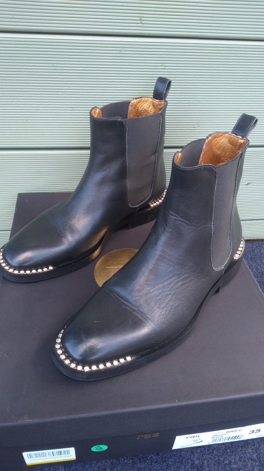 Zwarte enkellaarzen met strass 35, Kleding | Dames, Schoenen, Verzenden, Zwart, Lage of Enkellaarzen, RAS