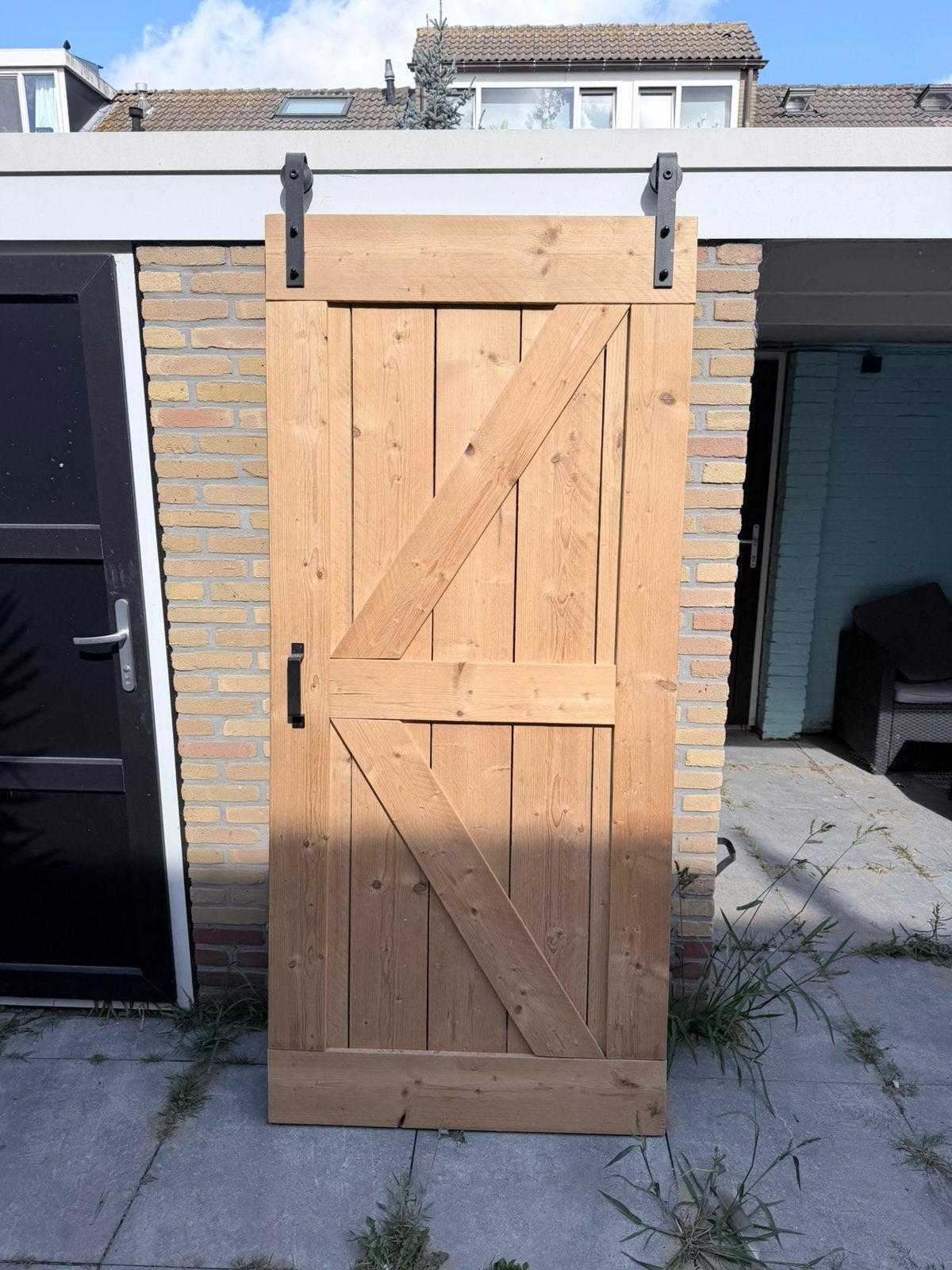 Houten schuifdeur, Doe-het-zelf en Verbouw, Deuren en Horren, Ophalen, Binnendeur, Zo goed als nieuw, Schuifdeur