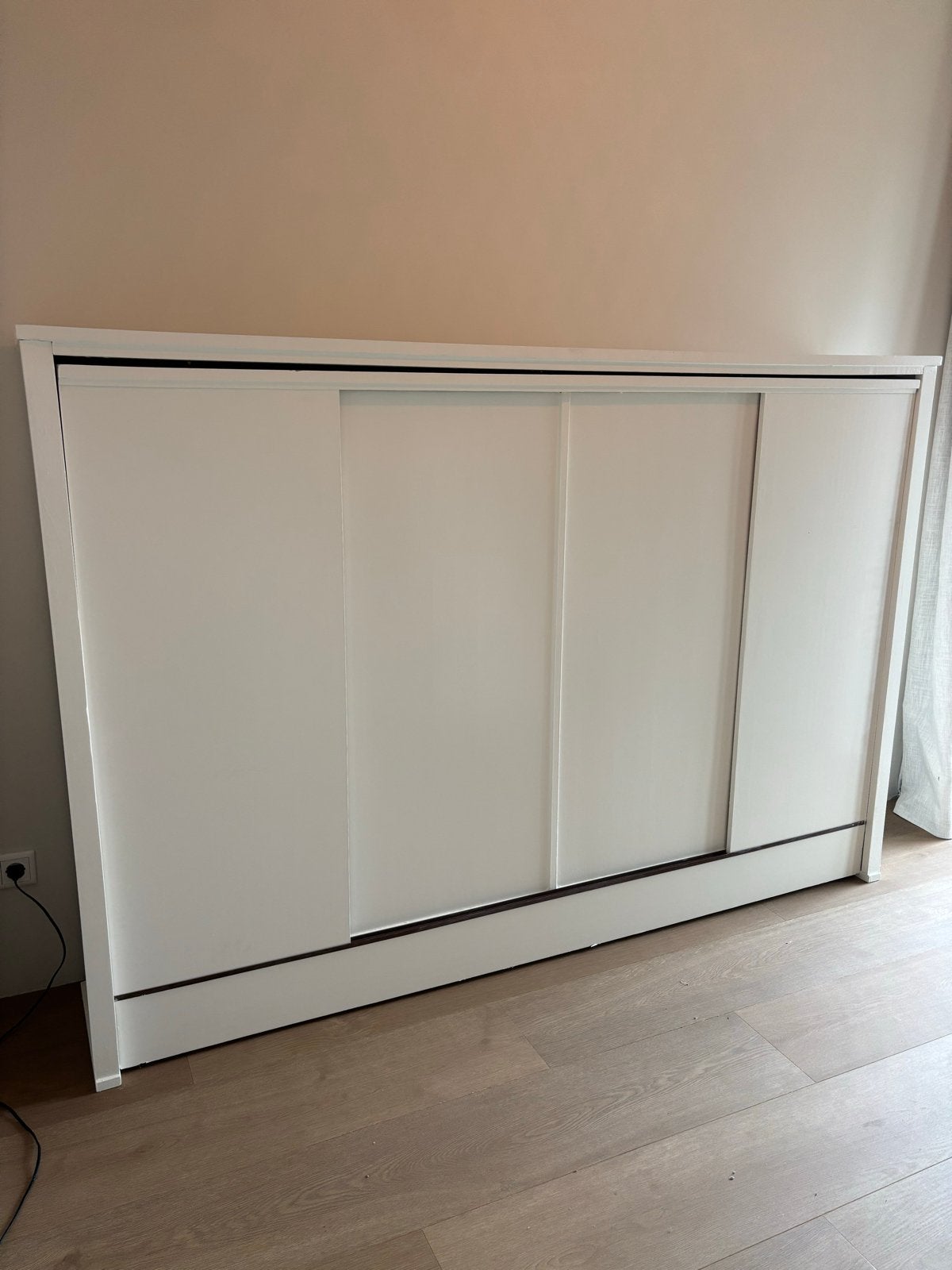 Opklapbed horizontaal/ Wandbed, Ophalen, Wit, Twijfelaar, 120 cm