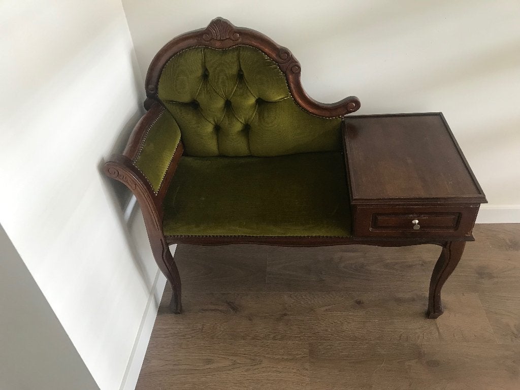 Antiek telefoonbankje, Antiek en Kunst, Antiek | Meubels | Stoelen en Banken, Ophalen