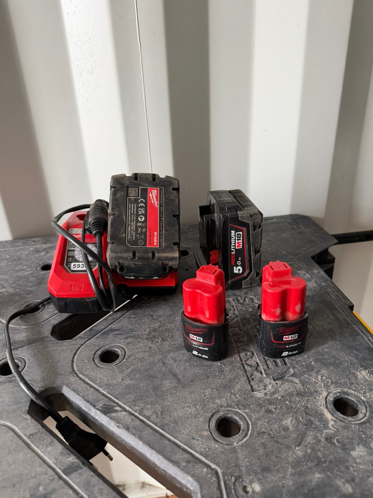 Accu’s en oplader milwaukee m12/m18, Ophalen of Verzenden, Zo goed als nieuw