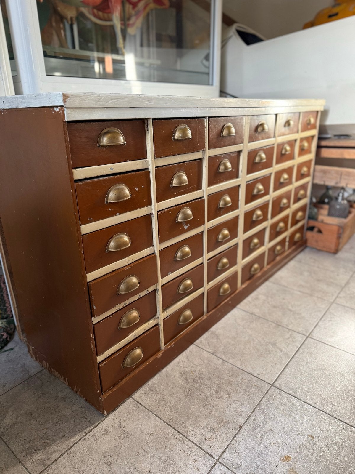 Vintage Industriële Ladekast - Fietsenwinkel Toonbank, Ophalen