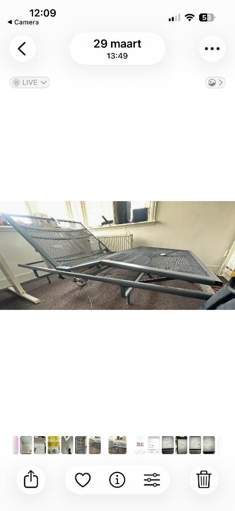 Auping spiraal electrisch verstelbaar, Ophalen, Eenpersoons, 120 cm, Metaal