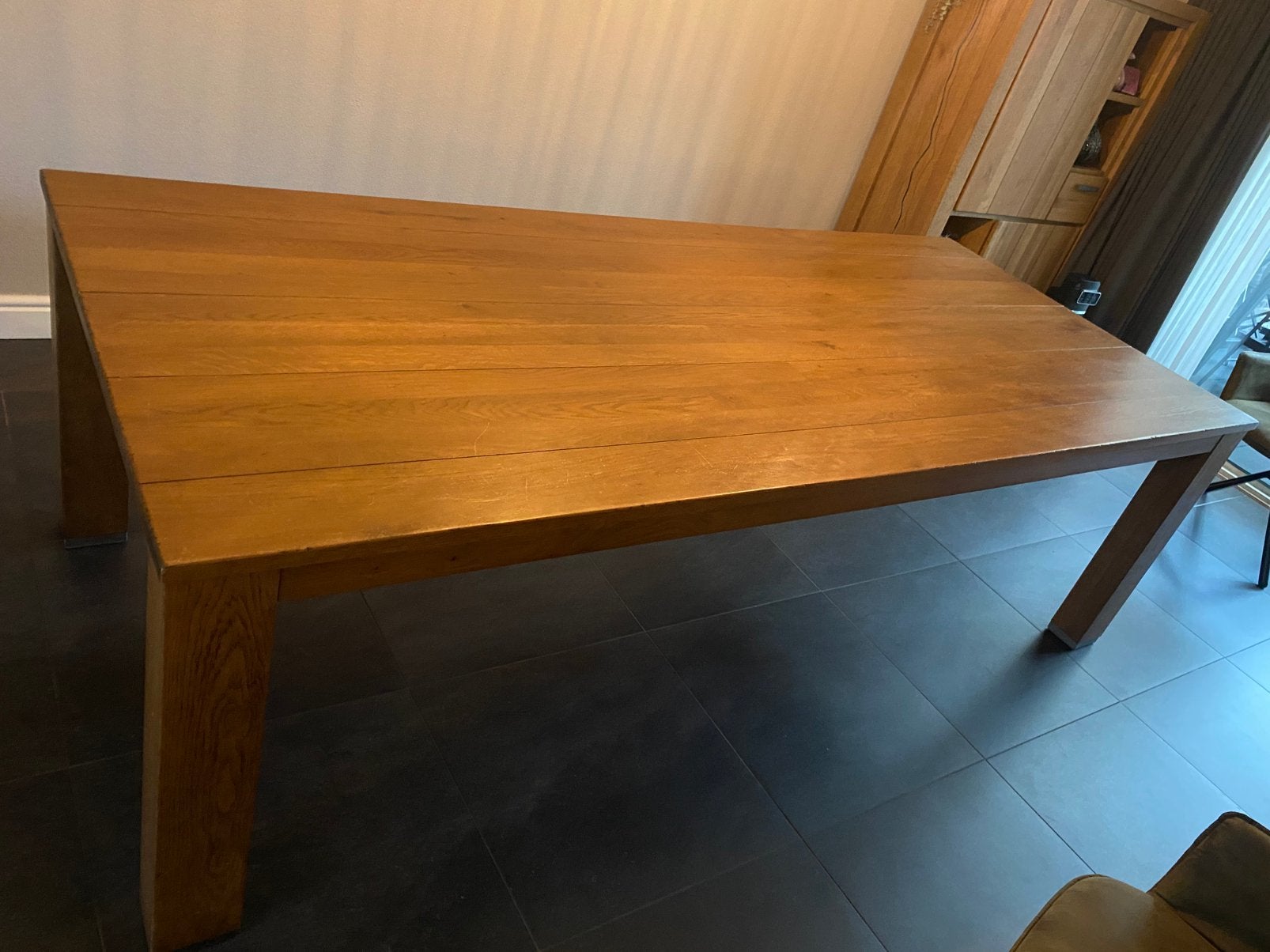 Mooie eetkamertafel, Ophalen, 100 tot 150 cm, 200 cm of meer, Zo goed als nieuw