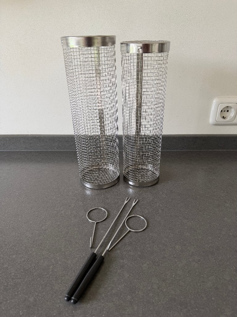 Set van 2 BBQ rolling grillmand - ronde grillmand voor BBQ, Ophalen of Verzenden, Nieuw