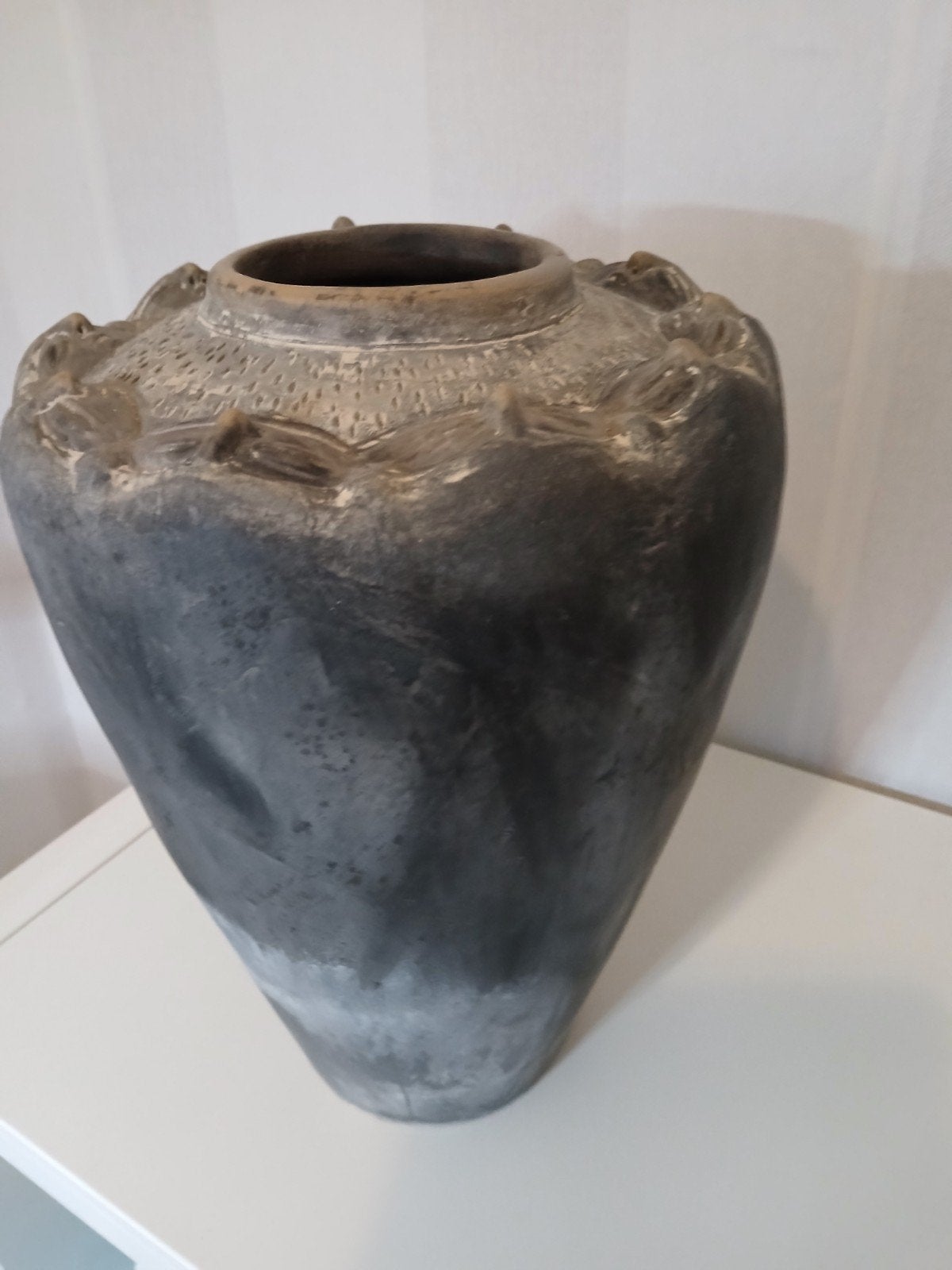 handgemaakte kleipot, Ophalen, Gebruikt, 32 cm, Natuurlijk materiaal