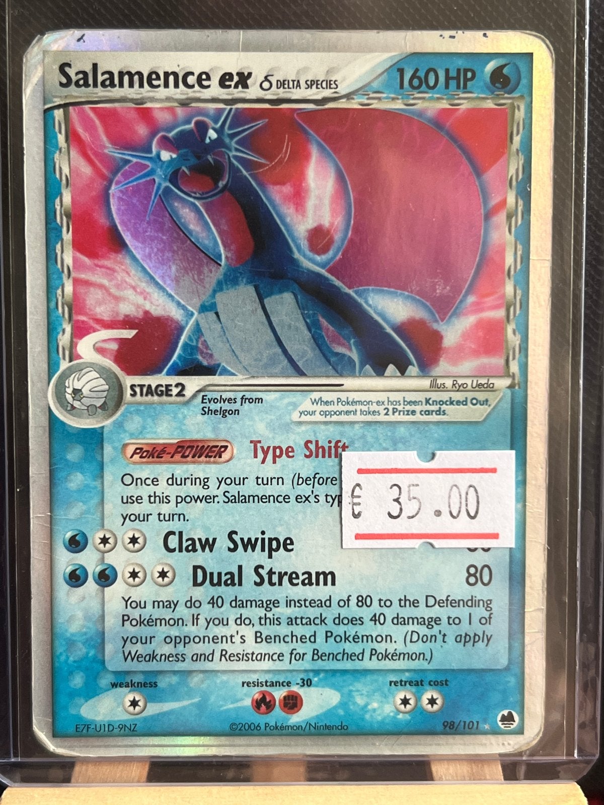 Pokémon Kaart Salamence ex DELTA SPECIES 98/101, Ophalen of Verzenden, Gebruikt, Losse kaart