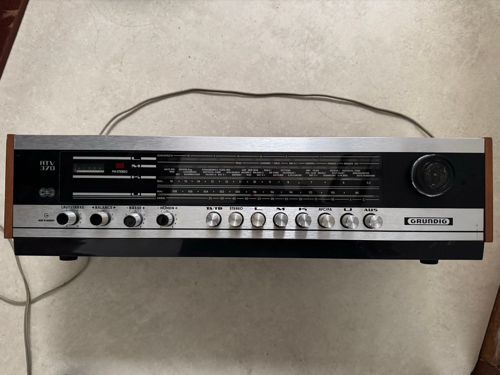 Vintage Grundig RTV 370 Alltransistor Radio-ontvanger, Ophalen, Gebruikt, Radio