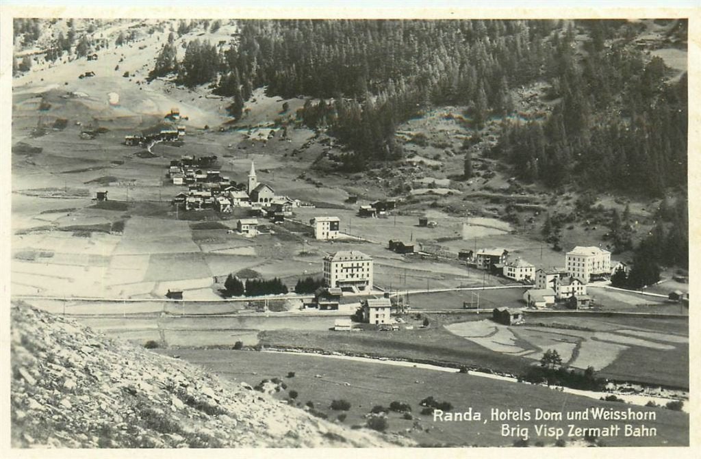 701-450-009 Randa Hotels Dom und Weisshorn, Ophalen of Verzenden, Voor 1920, Overig Europa