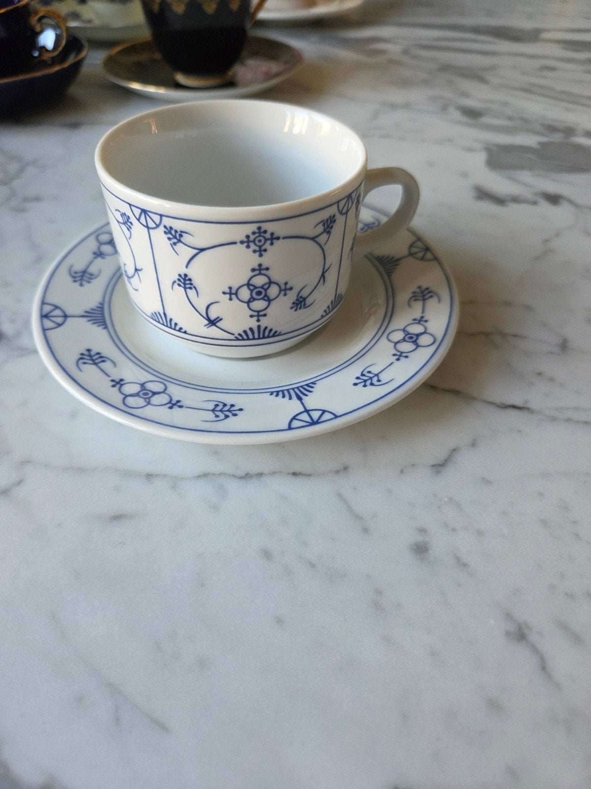 Kop en schotel met Delfts blauw decor, Antiek en Kunst, Ophalen