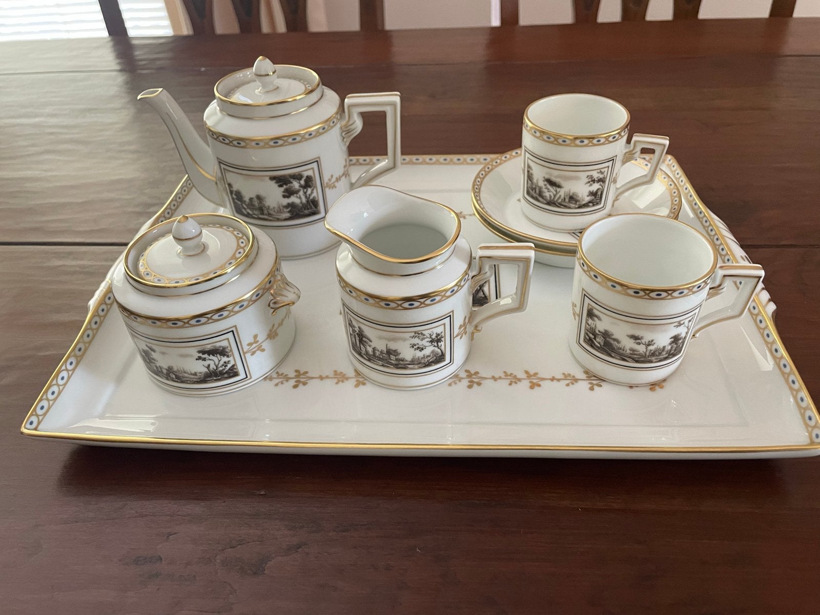 Tete a tete theeservies Fiesole decorum van Richard Ginori, Ophalen of Verzenden