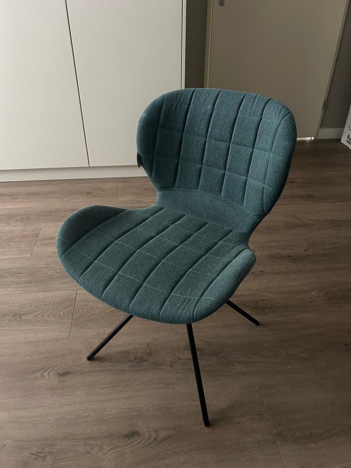 Eetkamerstoelen Zuiver blauwgroen, Huis en Inrichting, Ophalen, Drie, Blauw, Zo goed als nieuw