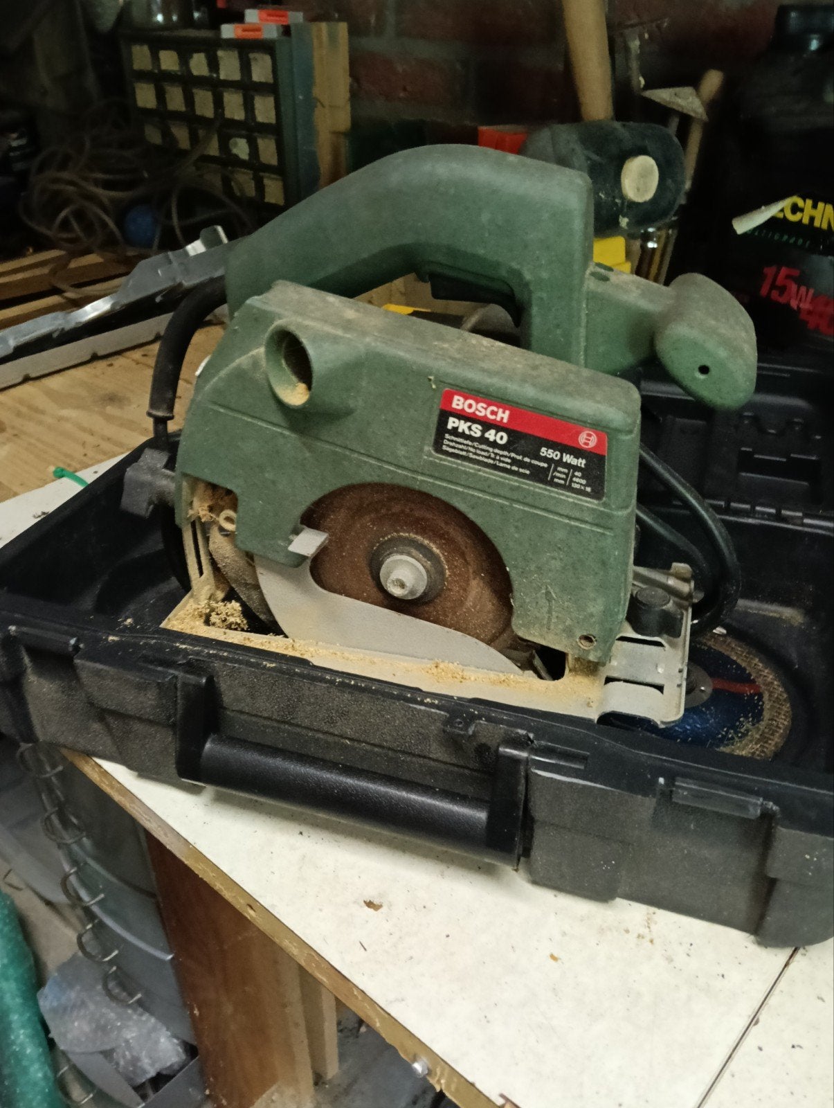Bosch PKS 40 Cirkelzaag 550 Watt, Ophalen, Minder dan 30 mm, Gebruikt, Cirkelzaag