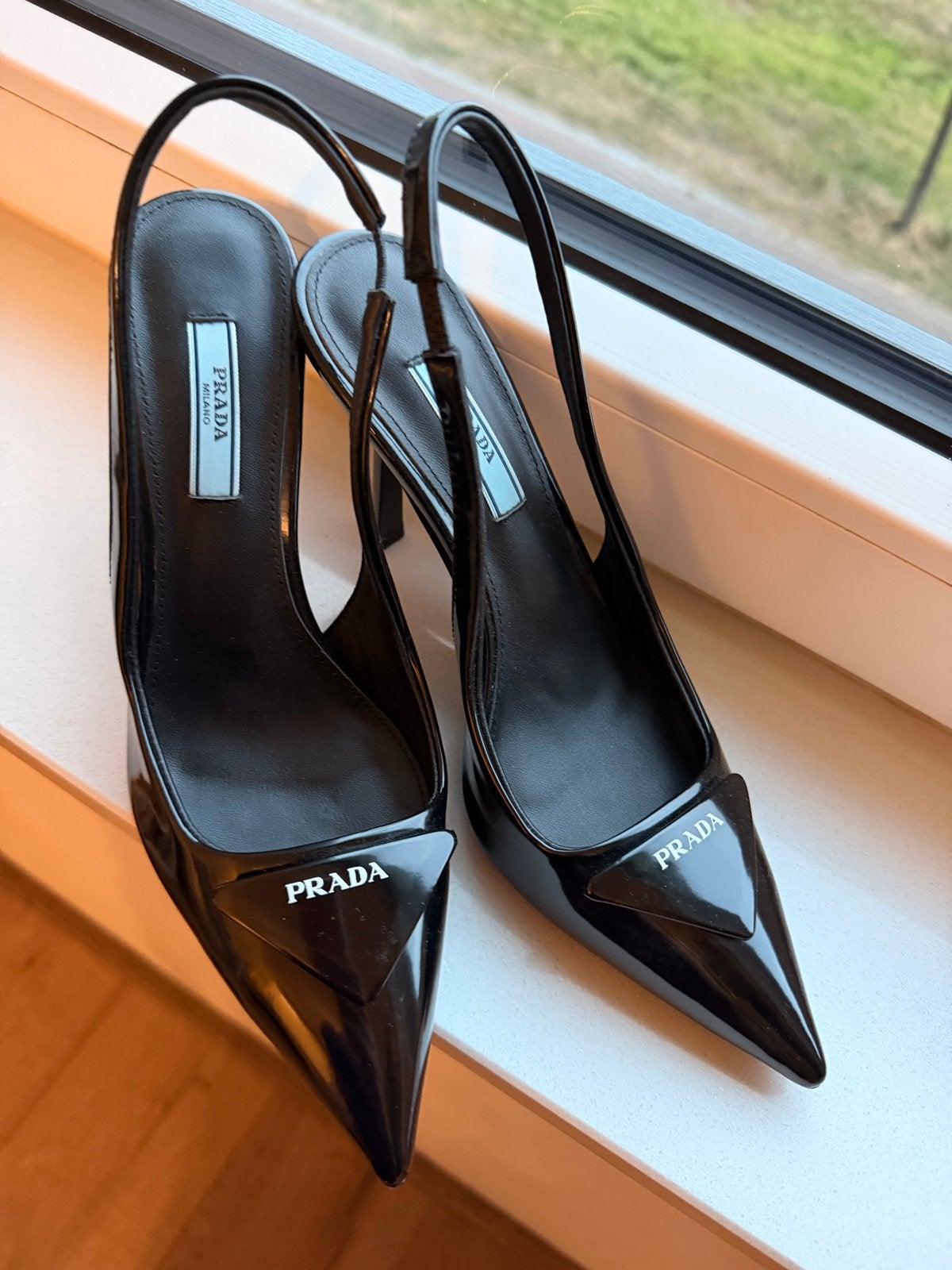 Prada Slingback Pumps Zwart Maat 37, Verzenden, Nieuw, Zwart, Pumps