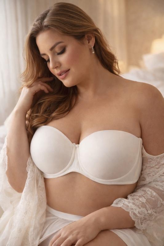 Strapless BH grote maten ivoor – 95F t/m 105F, Ophalen of Verzenden, Overige kleuren, BH