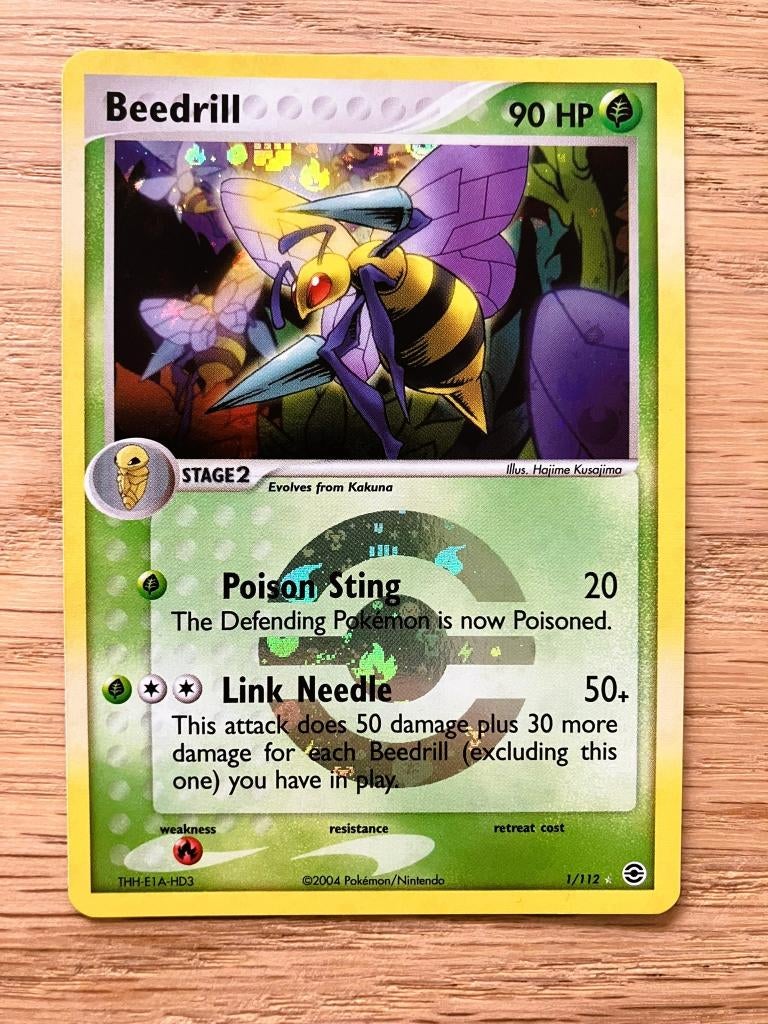 Beedrill 1/112 - EX FireRed & LeafGreen, Ophalen of Verzenden, Zo goed als nieuw, Losse kaart, Foil