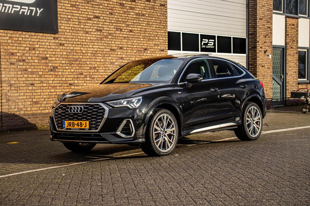 Audi Q3 Sportback 45 TFSI quattro S-Line, BTW Auto,Pano, B&O, Gebruikt, Leder en Stof, Zwart, 14 km/l