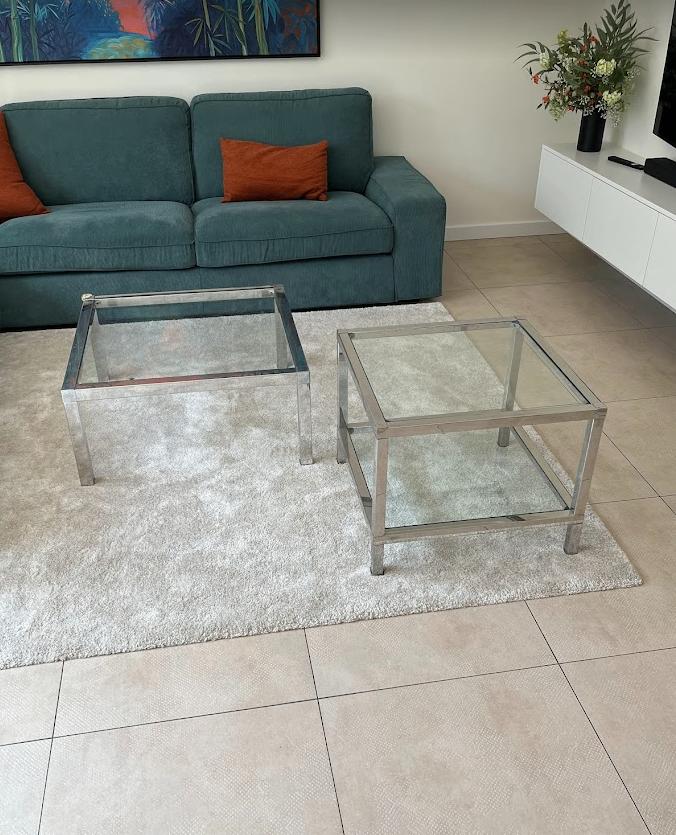 Vintage design salontafel & coffee table | Gallotti & Radice, Ophalen, Gebruikt, 50 tot 100 cm, Vierkant