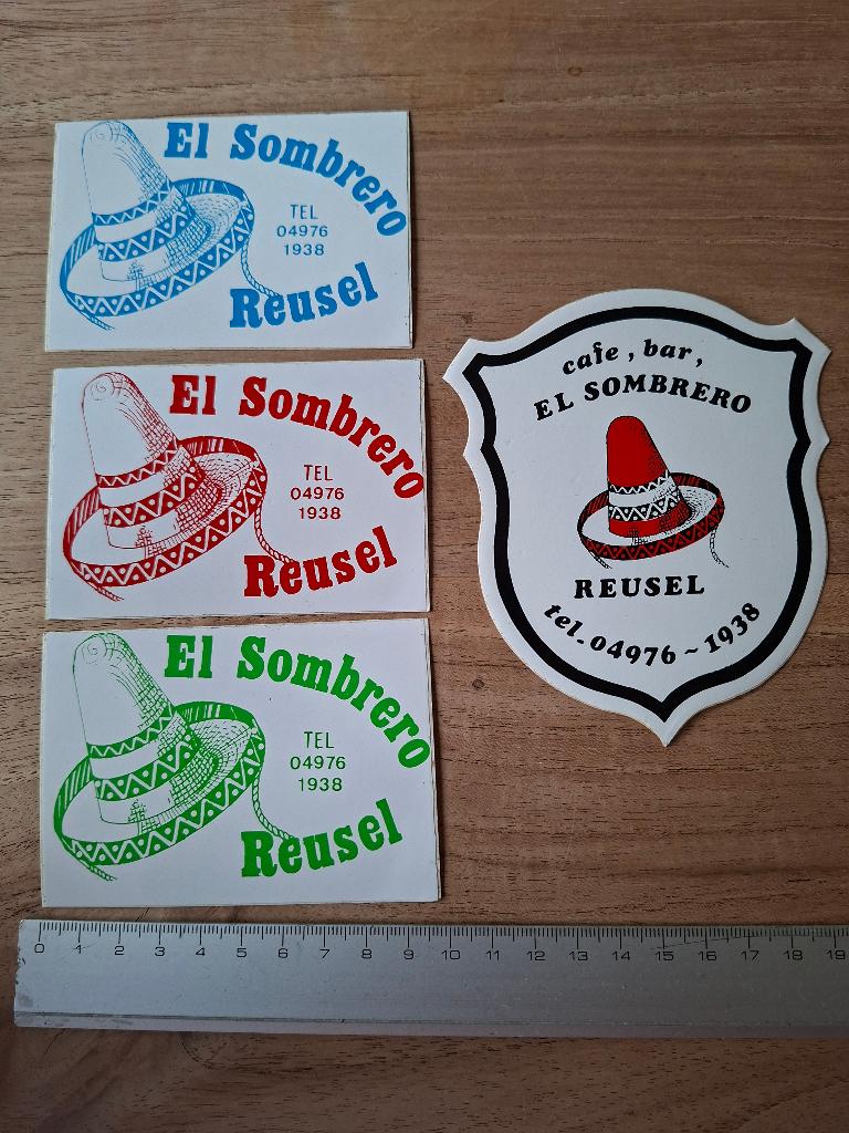 Stickers Reusel café bar, Ophalen of Verzenden, Zo goed als nieuw, Bedrijf of Vereniging