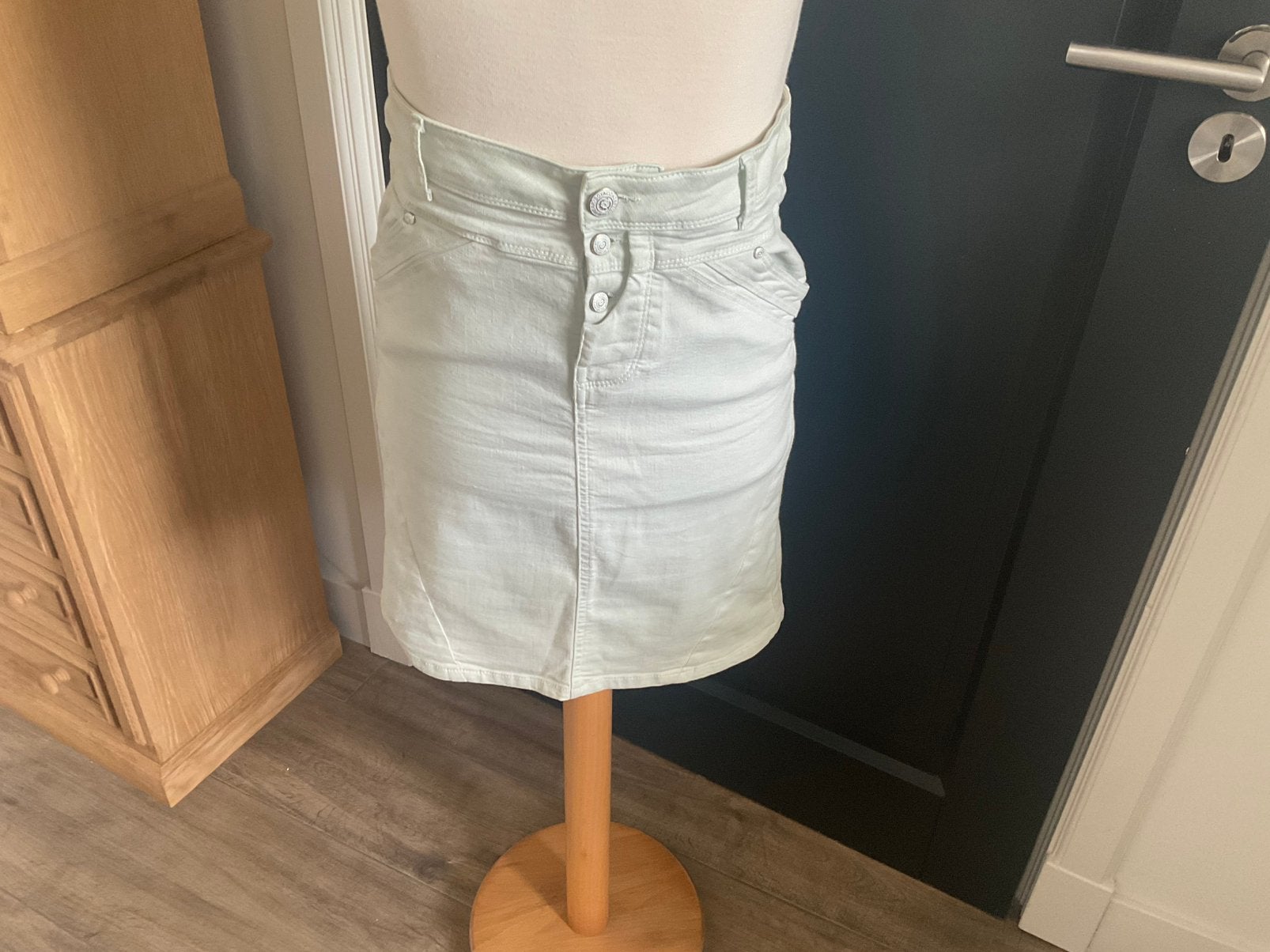 Soyaconcept jeansrok maat 42 kleur mintgroen, Kleding | Dames, Maat 42/44 (L), Ophalen of Verzenden, Zo goed als nieuw, Boven de knie