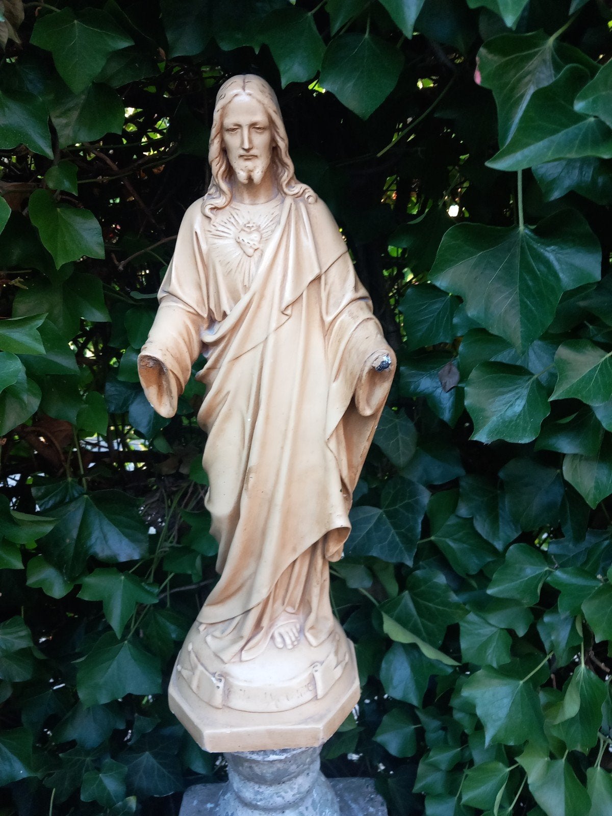 Vintage Heilig Hart Jezus beeld - 55 cm, Antiek en Kunst, Ophalen of Verzenden