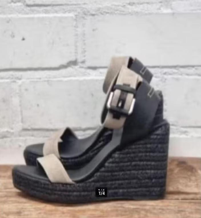 Castaner - Leren espadrille sleehakken maat 38 - Nieuw €195, Kleding | Dames, Zwart, Nieuw, X, Castaner