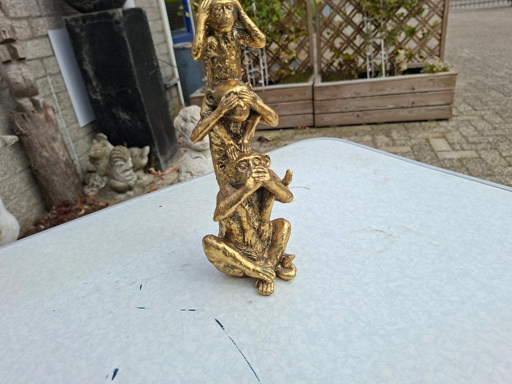 mooi gaaf apen beeld 3 apen op elkaar horen zien en zwijgen, Ophalen of Verzenden, Zo goed als nieuw, Mens