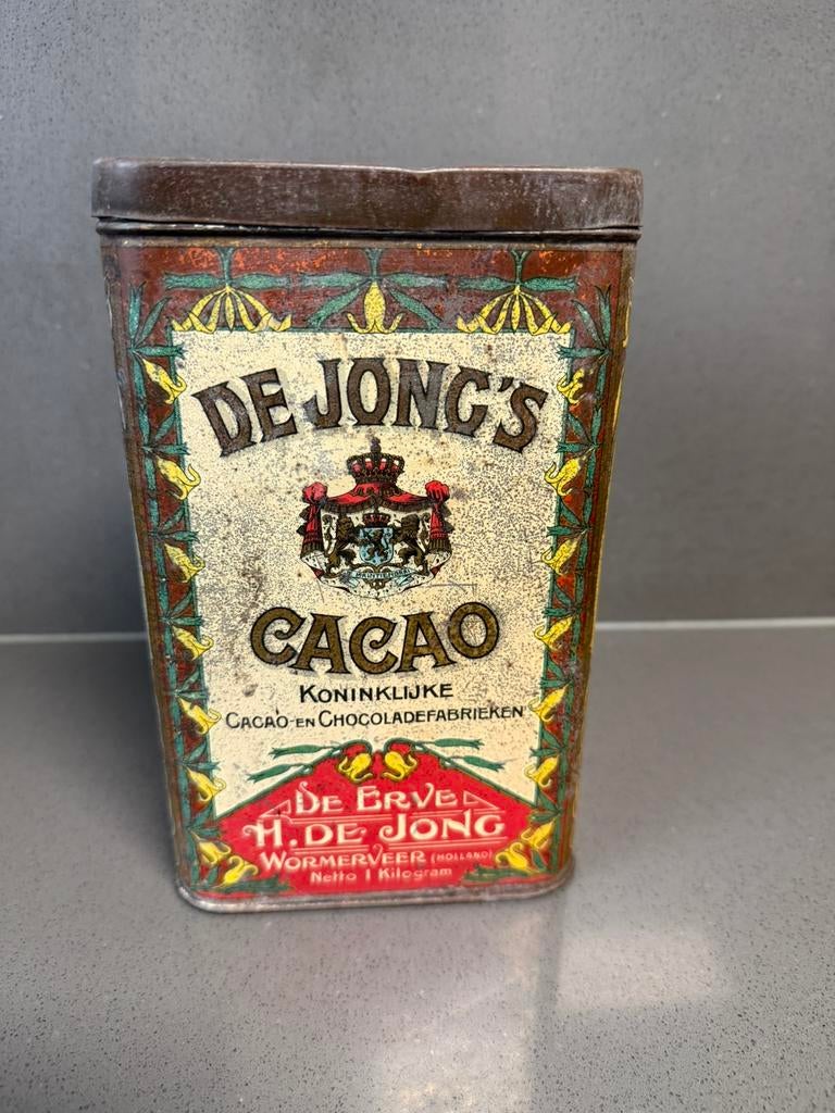 De Jong’s cacao blik, Verzamelen, Ophalen of Verzenden, Gebruikt, Overige