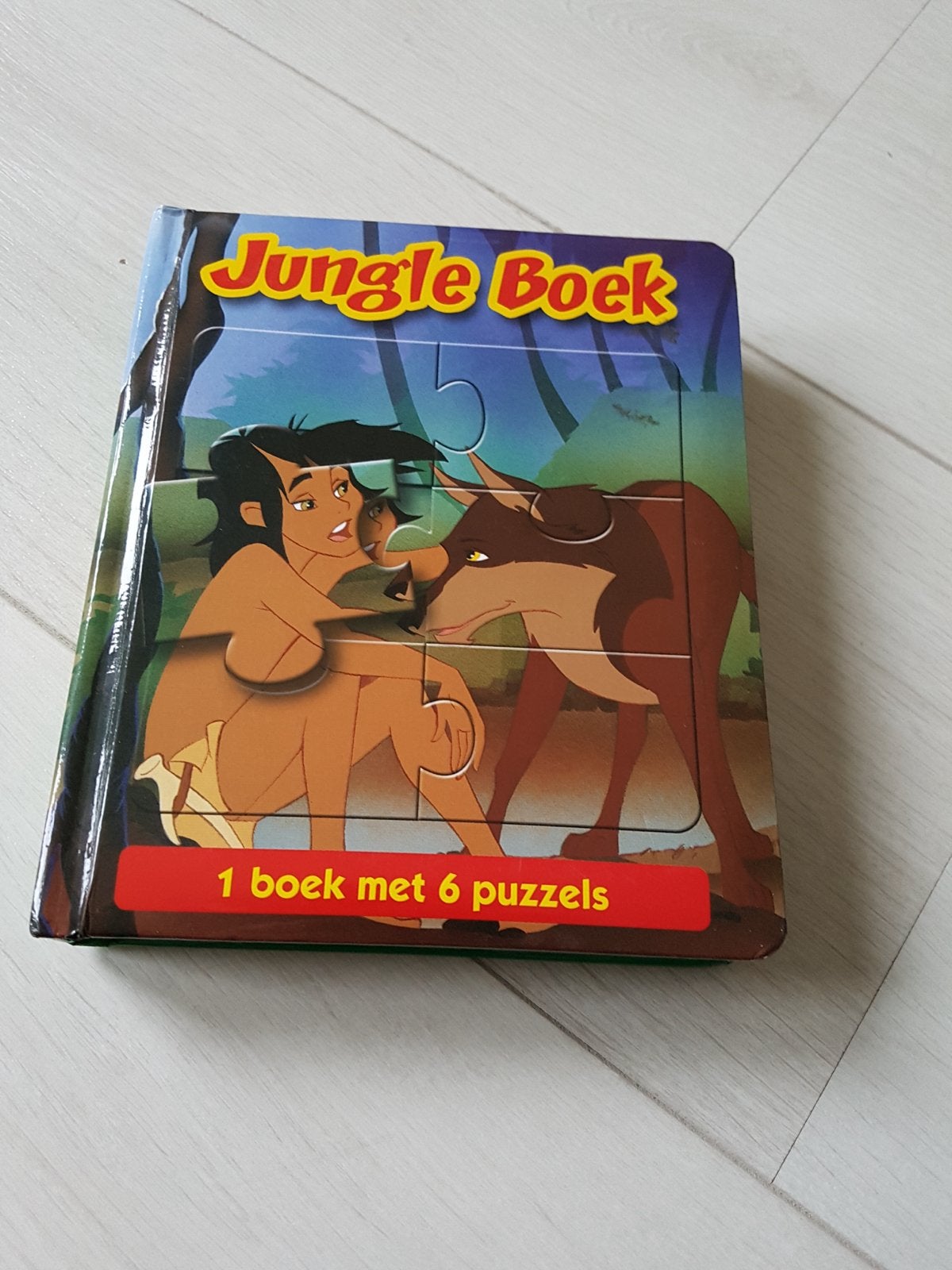 Jungle Boek met 6 puzzels, Kinderen en Baby's, Speelgoed | Kinderpuzzels, Ophalen, Minder dan 10 stukjes, Zo goed als nieuw, 2 tot 4 jaar