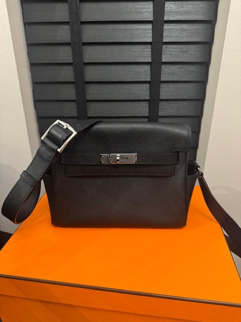 Hermes Kelly Messenger Noir, Overige merken, Zwart, Nieuw, Ophalen of Verzenden