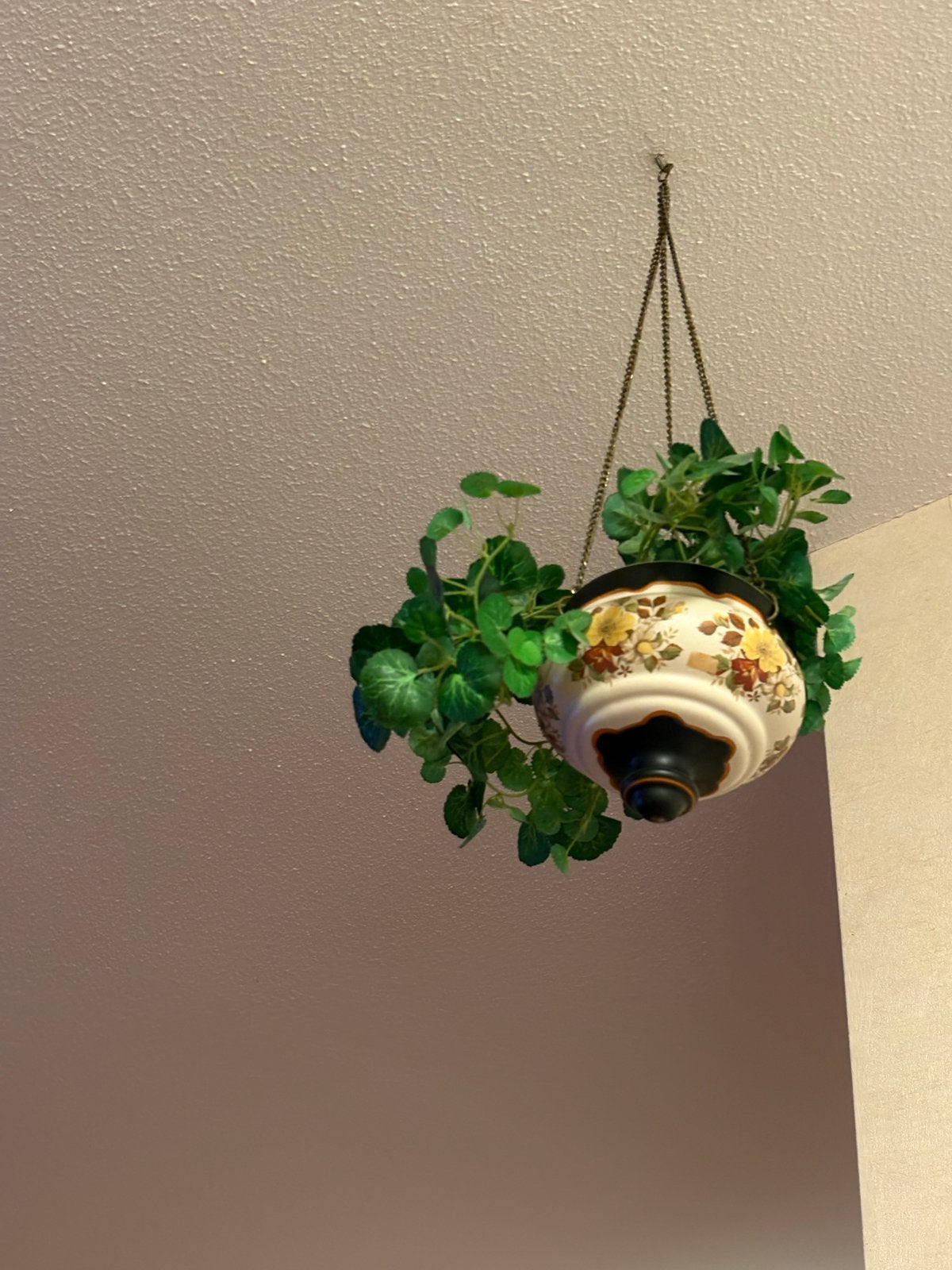 Mooi platelen hang-plantenbakje, Ophalen, Vintage, Gebruikt, Meerkleurig