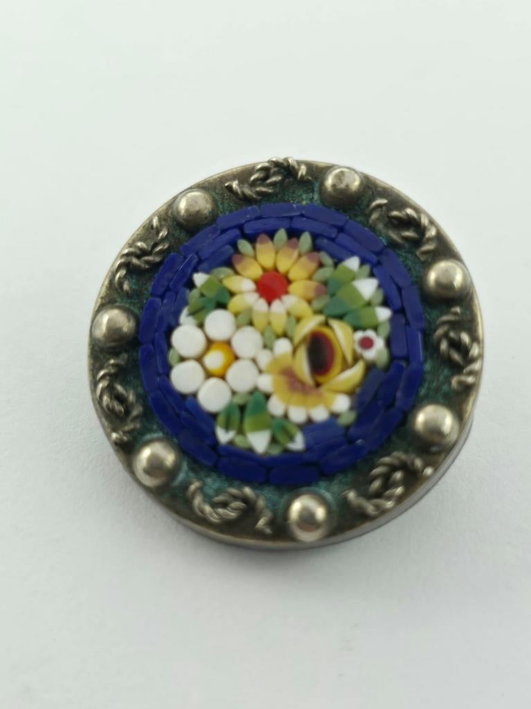 Zilveren Micro Mozaïek Broche, Verzenden, ., Zo goed als nieuw, .