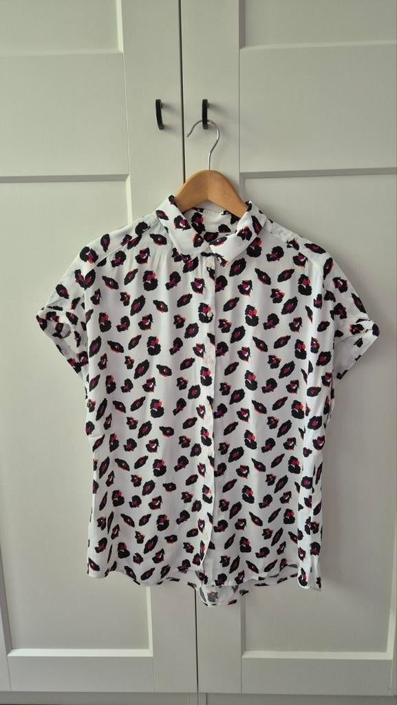 Expresso Blouse, korte Mouw, maat 42 - Wit met print, Expresso, Wit, Maat 42/44 (L), Nieuw