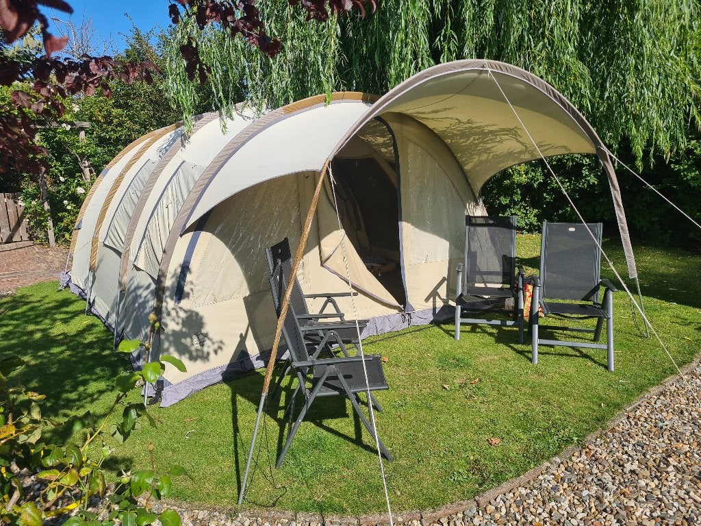 Bardani Villanova 400 6persoons tunneltent met extras, Caravans en Kamperen, Tenten, Ophalen, Gebruikt, Tot en met 6
