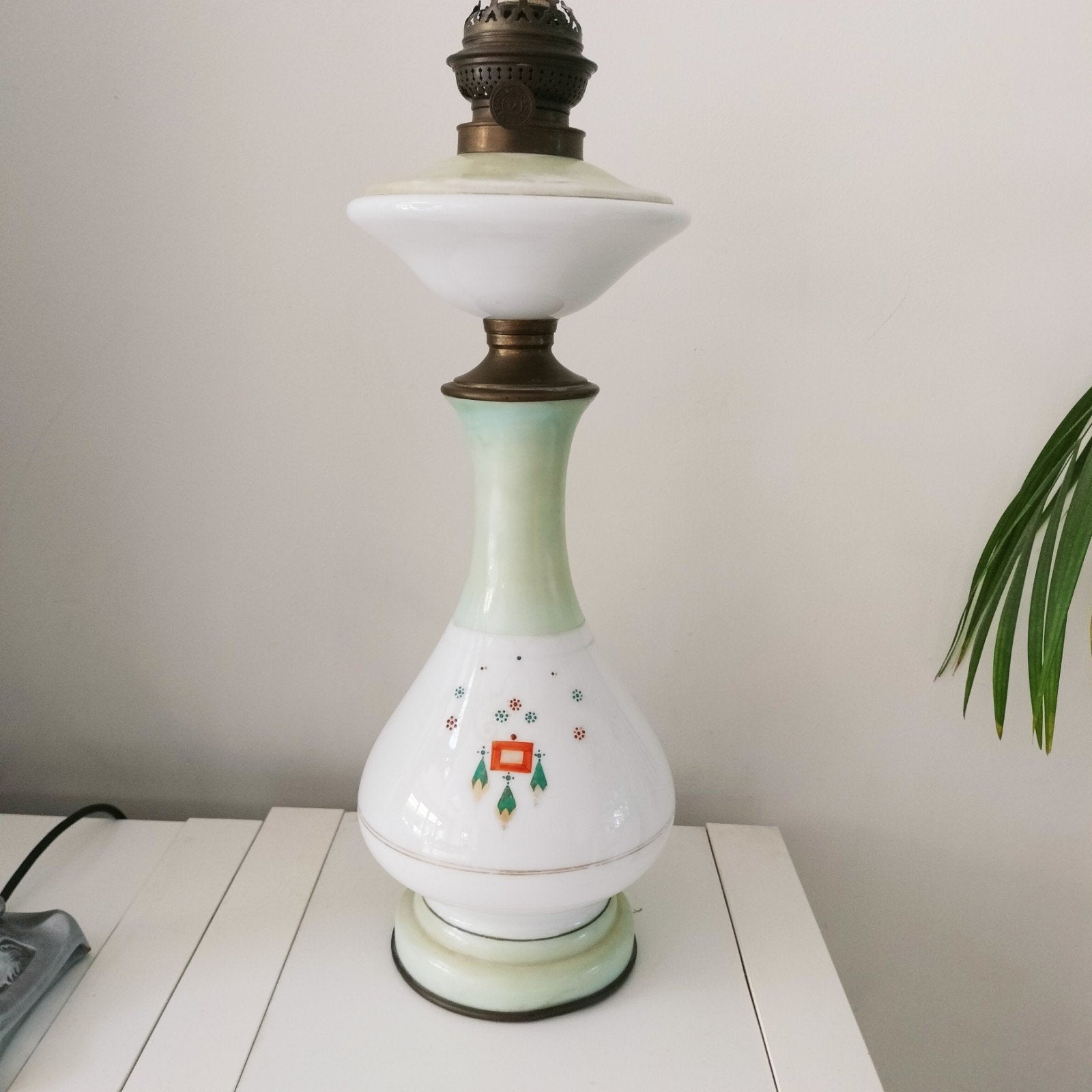 Echt oude en gave Olielamp, Ophalen, Olielamp