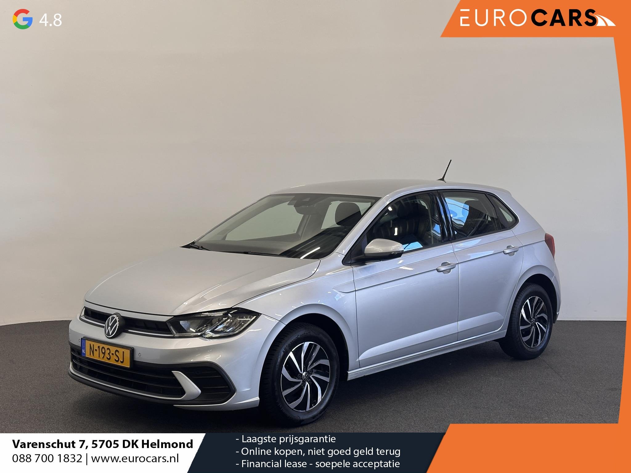 Volkswagen Polo 1.0 TSI Life DEMO Airco Caplay Navi Cruise C, Voorwielaandrijving, Dealer onderhouden, Stof, Gebruikt