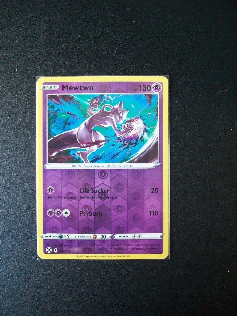 3472. Nieuwe Pokemon Kaart holofoil MEWTWO hp 130 (056/172), Verzenden, Nieuw, Losse kaart, Foil