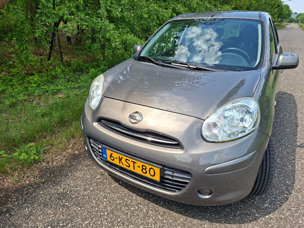 Nissan Micra 1.2 72KW 5DR 2013 Grijs, Auto's, Voorwielaandrijving, 40 €/maand, Zwart, 1198 cc