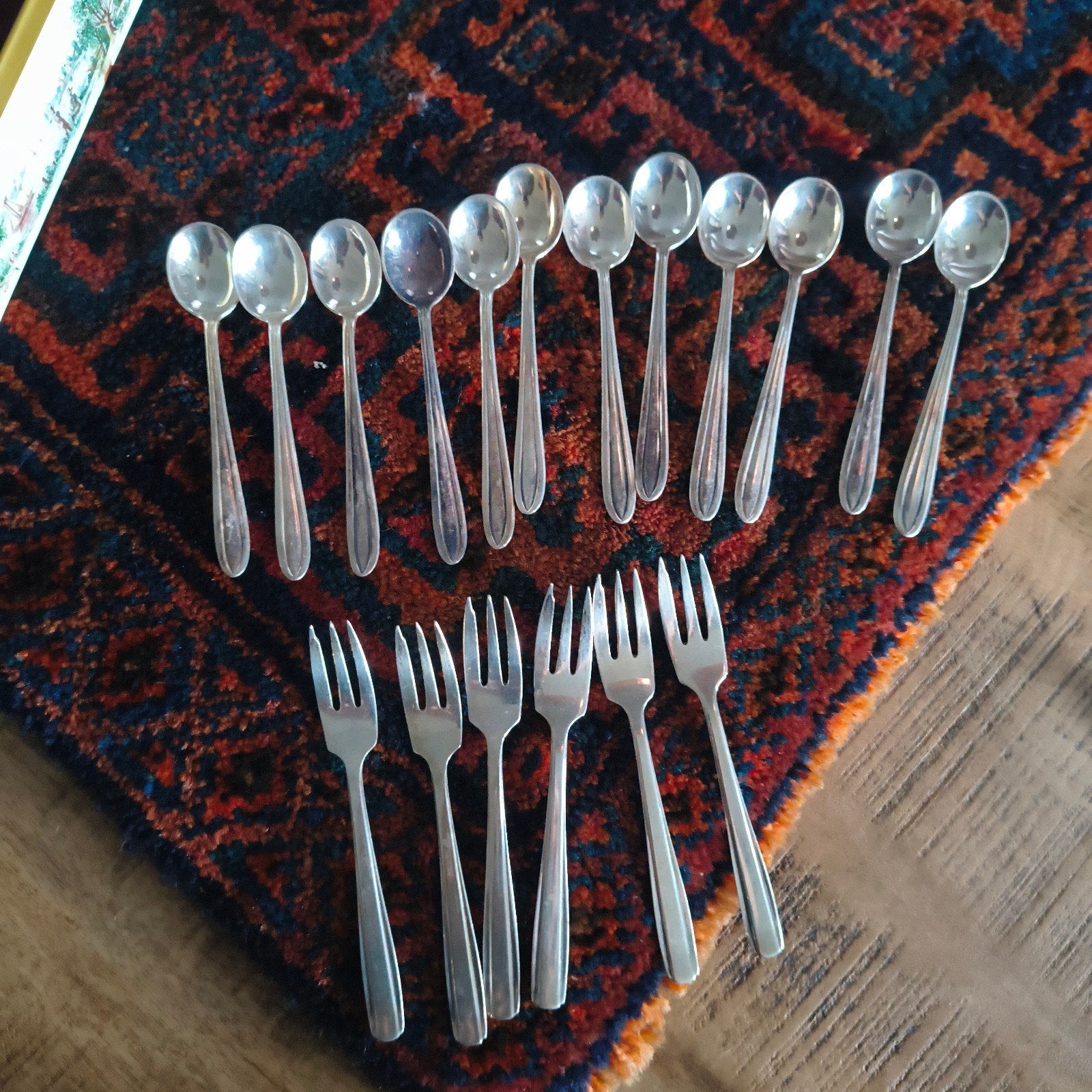 Vintage verzilverd bestekset: 10 lepels, 6 vorken, Ophalen